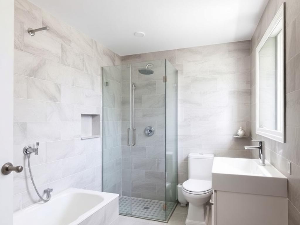 Modern bathroom renovation with walk-in shower